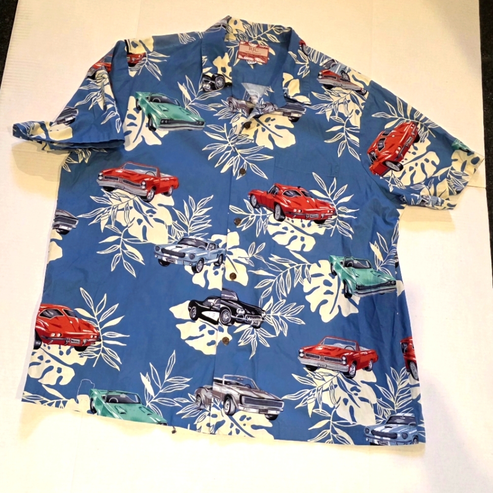 New Muscle Cars Button Up Short Sleeve Hawaiian Shirt Mens Size 2XLarge